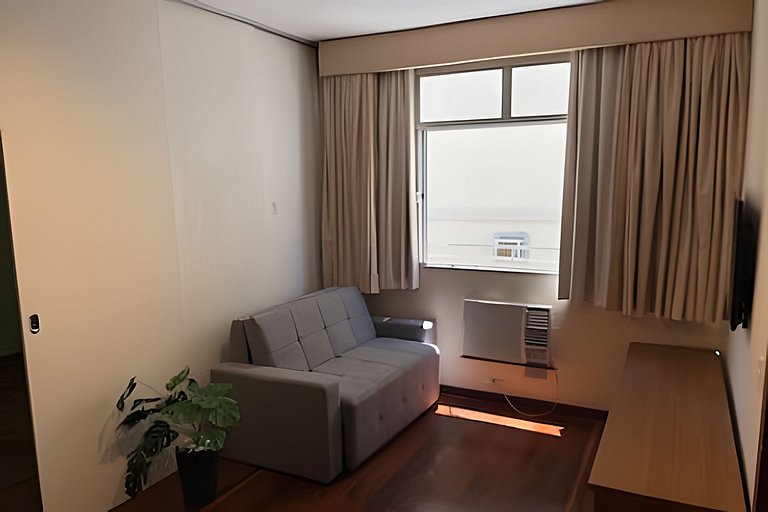 Apartamento silencioso para 6 pessoas, 2 quadras da praia, p